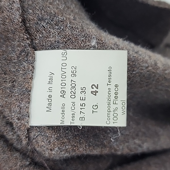 Peserico Made In Italy Button Down 100% Blazer Brown Size 6 - Picture 9 of 10